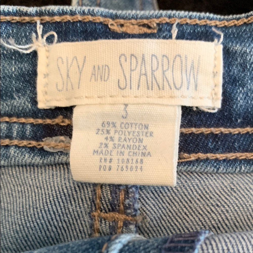 Sky and Sparrow Blue Overalls with Slim Fit and Distressed Style - Picture 11 of 11